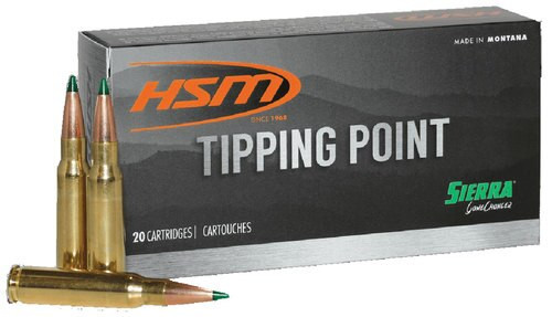 HSM Tipping Point 308 Win 165gr, Sierra GameChanger 20 Per Box/ 25 Case