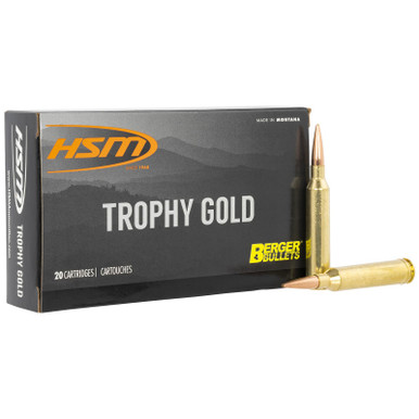 HSM 65X284130VLD Trophy Gold Extended Range 6.5x284 Norma 130 gr Berger Hunting VLD Match 20 Per Box/ 20 Case