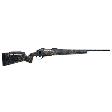 Seekins Precision 0011710455-F Havak PH3 375 H&H 24" Black Fluted Threaded Barrel, Black Picatinny Rail Steel Receiver, Adj Cheek Riser Woodland Shadow Synthetic Stock