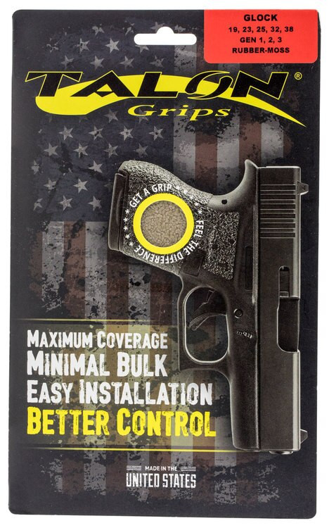 Talon Glock 19/23/25/32/38 Gen 1/2/3 Rubber Adhesive Grip Textured Moss