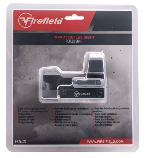 Firefield Impact Reflex Sight 1x 33x23mm Obj Multi-Reticle Black Matte CR2032 (1)
