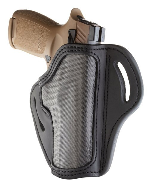 1791, Carbon Fiber Belt Holster, Size 2.4, Right Hand, Leather/Carbon Fiber, Fits XDM, XD Mod 2 4", FN FIVE-SEVEN USG and MK2, Stealth Black