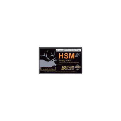 HSM 300HH185VLD Trophy Gold Extended Range 300 H&H Mag 185 gr Berger Hunting VLD Match 20 Per Box/ 20 Case
