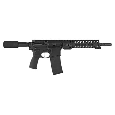 Patriot Ordnance Factory 01801 Minuteman Direct Impingement 5.56x45mm NATO 30+1 10.50", Black, Buffer Tube Stock, Textured Polymer Grip, 3 Prong Flash Hider