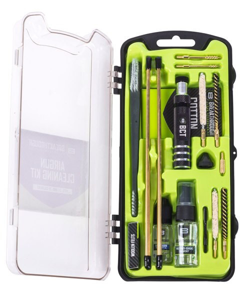 Breakthrough Vision Cleaning Kit, .17/.22 Caliber Airguns, Includes Cleaning Rod Sections, Hard Bristle Nylon Brushes, Jags, Patch Holders, Cotton Patches, Durable Aluminum Handle And Mini Bottles of Breakthrough Military-Gr