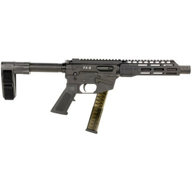 FREEDOM ORDNANCE FX9P8SBM FX-9 9mm Luger 31+1 8" Black Nitride Steel Barrel, M-LOK Handguards, Black Anodized Aluminum Picatinny Rail Receiver, Black SB Mini Brace, AR15 Grip
