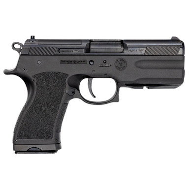 FK Brno US TMTPSDC PSD Compact Frame 7.5 FK 14+1 4.30" Black Nitride Tilting Steel Barrel, Dark Gray Nitride Steel Optic Cut/Serrated Slide, Black Polymer Frame w/Accessory Rail, Textured Grip
