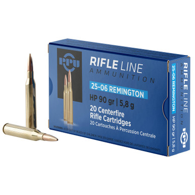 PPU PP2506H Standard Rifle 25-06Rem 90gr Hollow Point 20 Per Box/10 Case