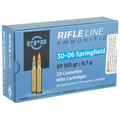 PPU PP30061 Standard Rifle 30-06Springfield 150gr Soft Point 20 Per Box/10 Case