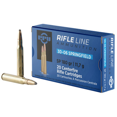 PPU PP30063 Standard Rifle 30-06Springfield 180gr Soft Point 20 Per Box/10 Case
