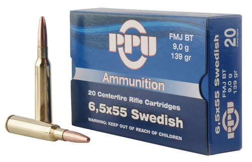 PPU Metric Rifle 6.5x55 Swedish 139gr Full Metal Jacket, 20rd Box