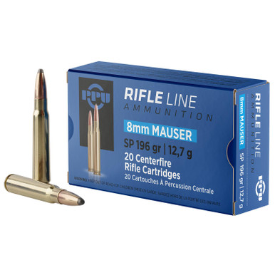 PPU PP8S Metric Rifle 8mmMauser 196gr Soft Point 20 Per Box/10 Case