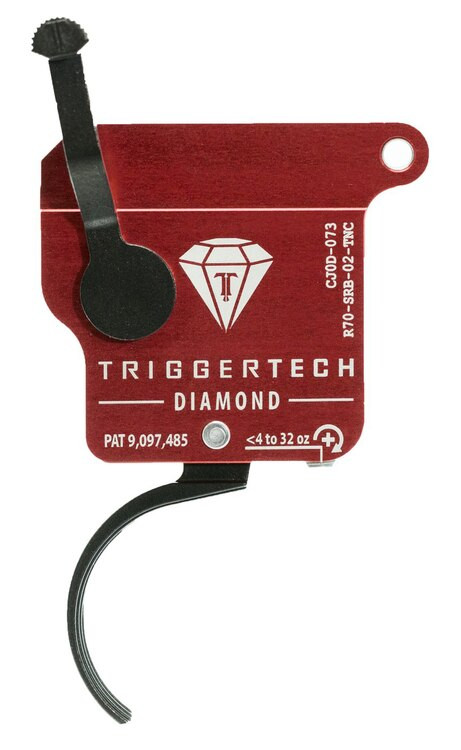 TriggerTech Diamond without Bolt Release Remington 700 Single-Stage Traditional Curved 0.30-2.00 lbs, Black