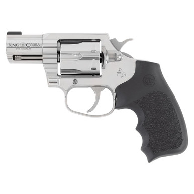 Colt Mfg KCOBRASB2RBBS King Cobra 357 Mag 6rd Shot 2" Stainless Steel Barrel, Cylinder & Frame, Black Hogue Overmolded Grip, Exposed Hammer, DA/SA