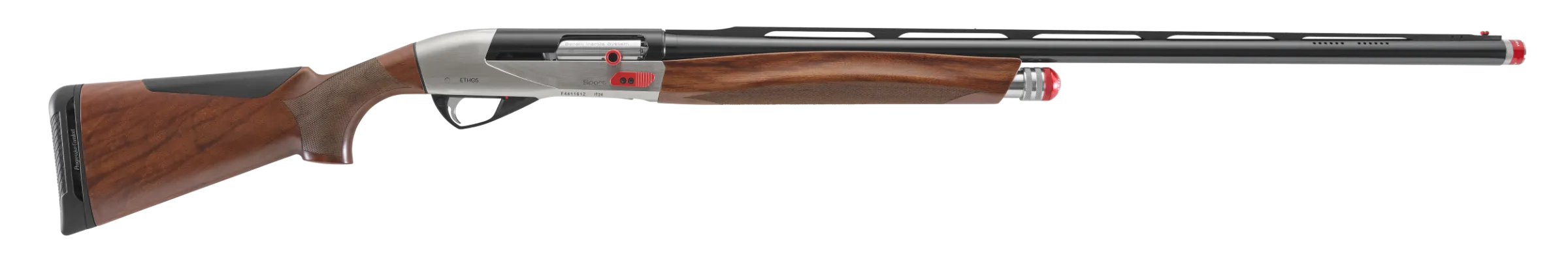 Benelli Ethos Sport AI Semi-Auto Shotgun 12600, 12 Ga, 3", 30", AA-Grade Satin Walnut, Brushed Nickel, Blued Gloss