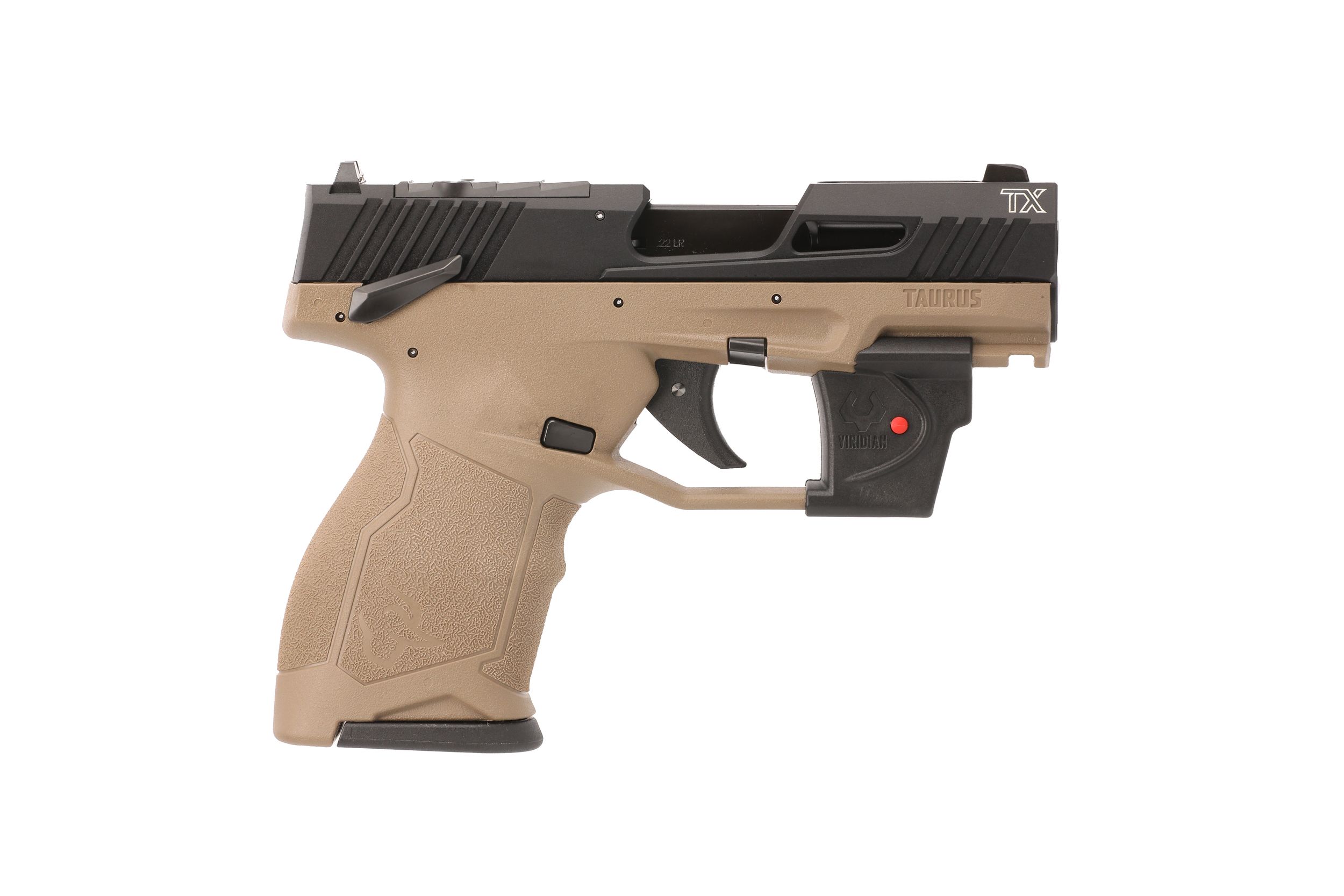 Taurus TX22 Compact Optic Ready Pistol 1-TX22131FVL, 22LR, 3.5in, FDE Polymer Grip, 13 Rds