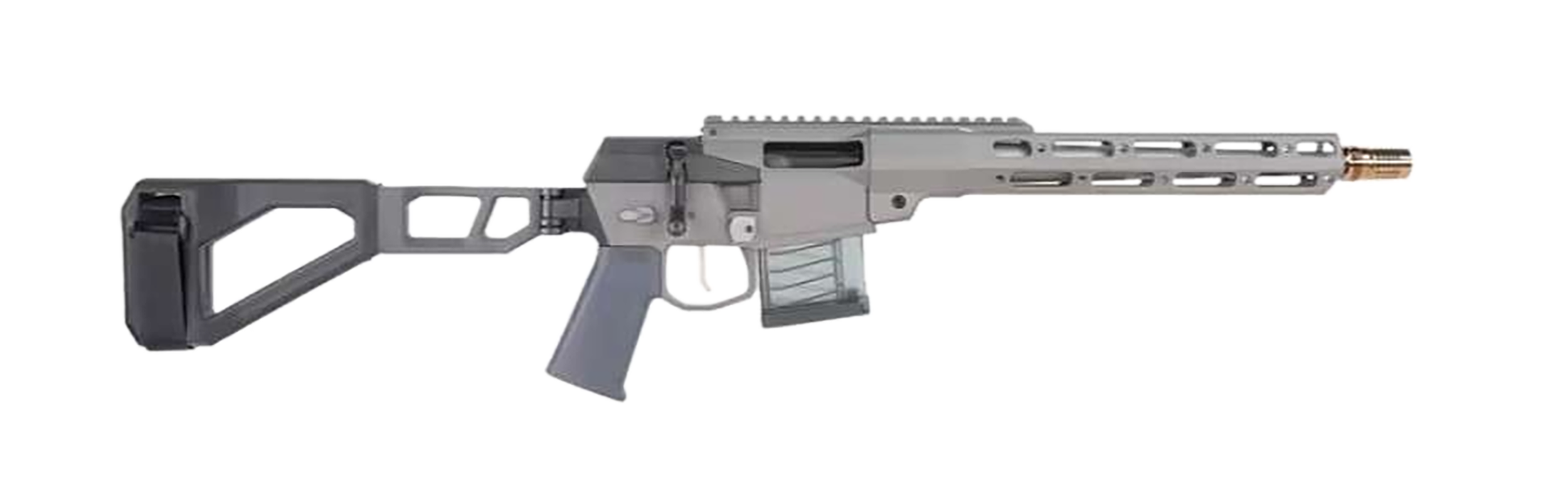 Q Mini Fix Bolt Action Pistol MINIFIX-556-12IN-PISTOL, 5.56 NATO, 12", Gray Finish, Collapsible Brace, 10 Rds