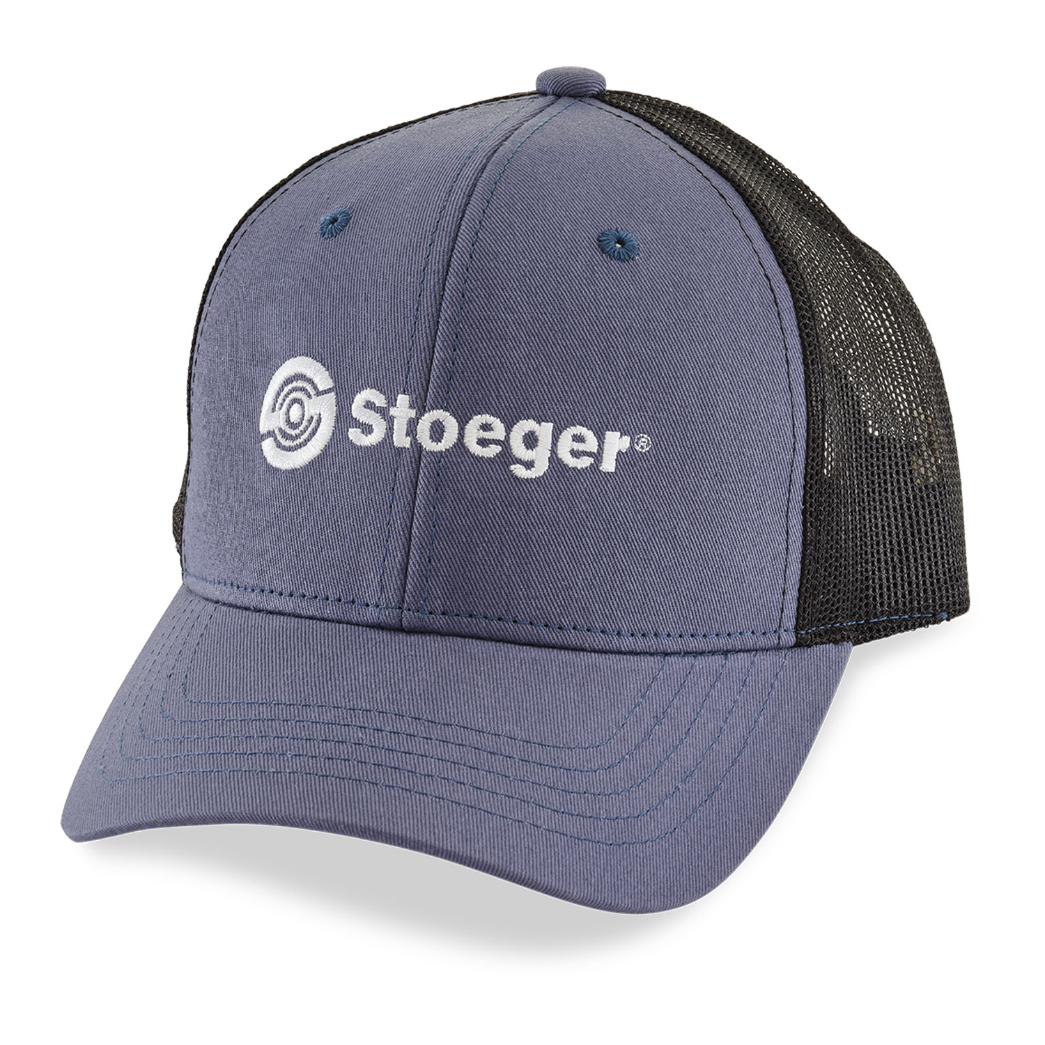 Stoeger Logo Hat, Blue w/ Black Mesh