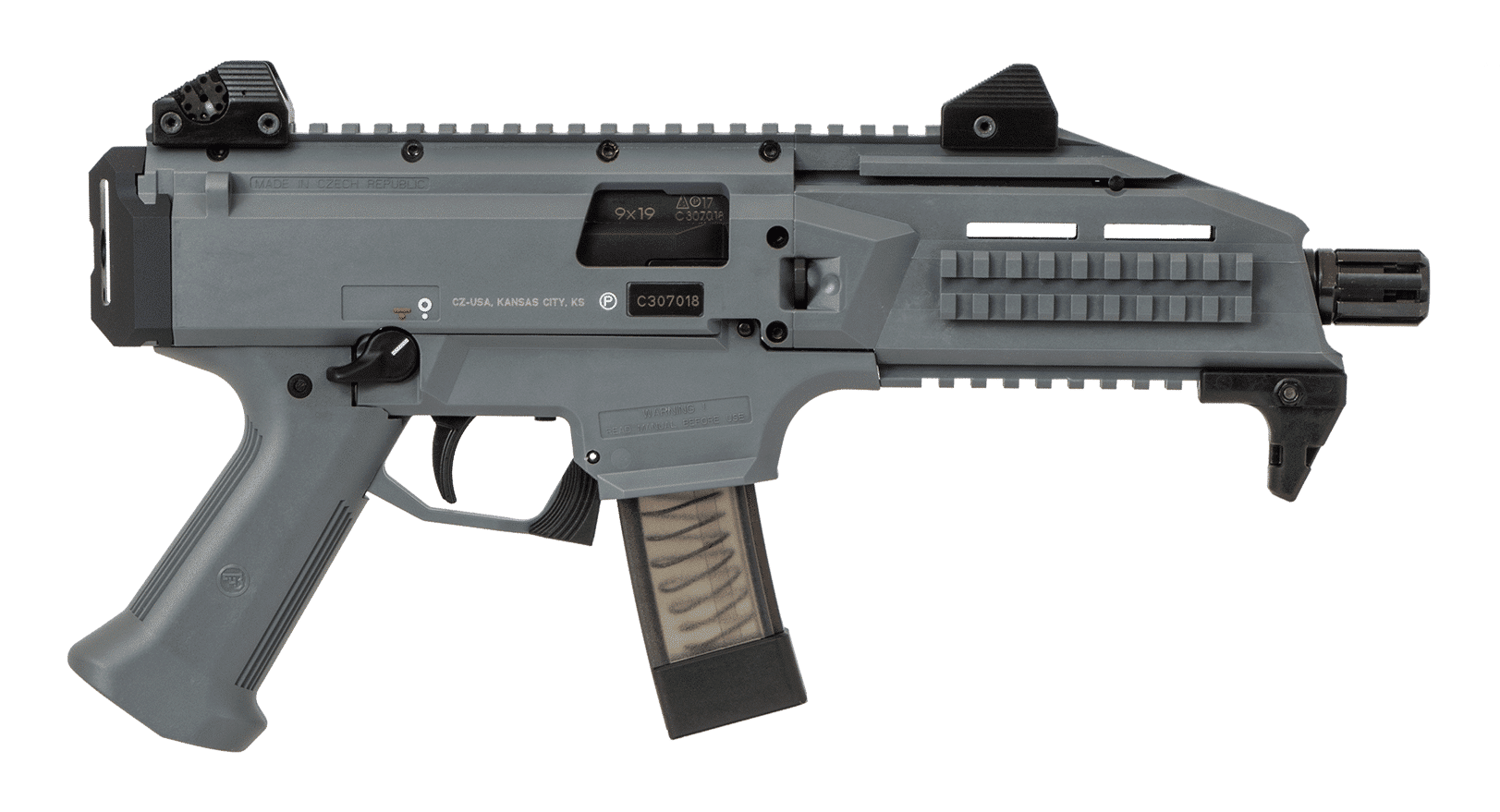 CZ Scorpion EVO 3 S1 9MM 7.72″ Barrel Urban Grey Semi-Automatic Pistol #91356
