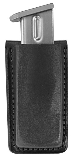 Bianchi Model 20A Open Top Single Mag Pouch Leather Black - 18056