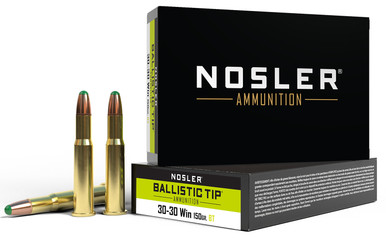 Nosler Ballistic Tip .30-30 Win Ammunition 150 Grain Round Nose Polymer Tip 40065 - 20 Rounds per Box