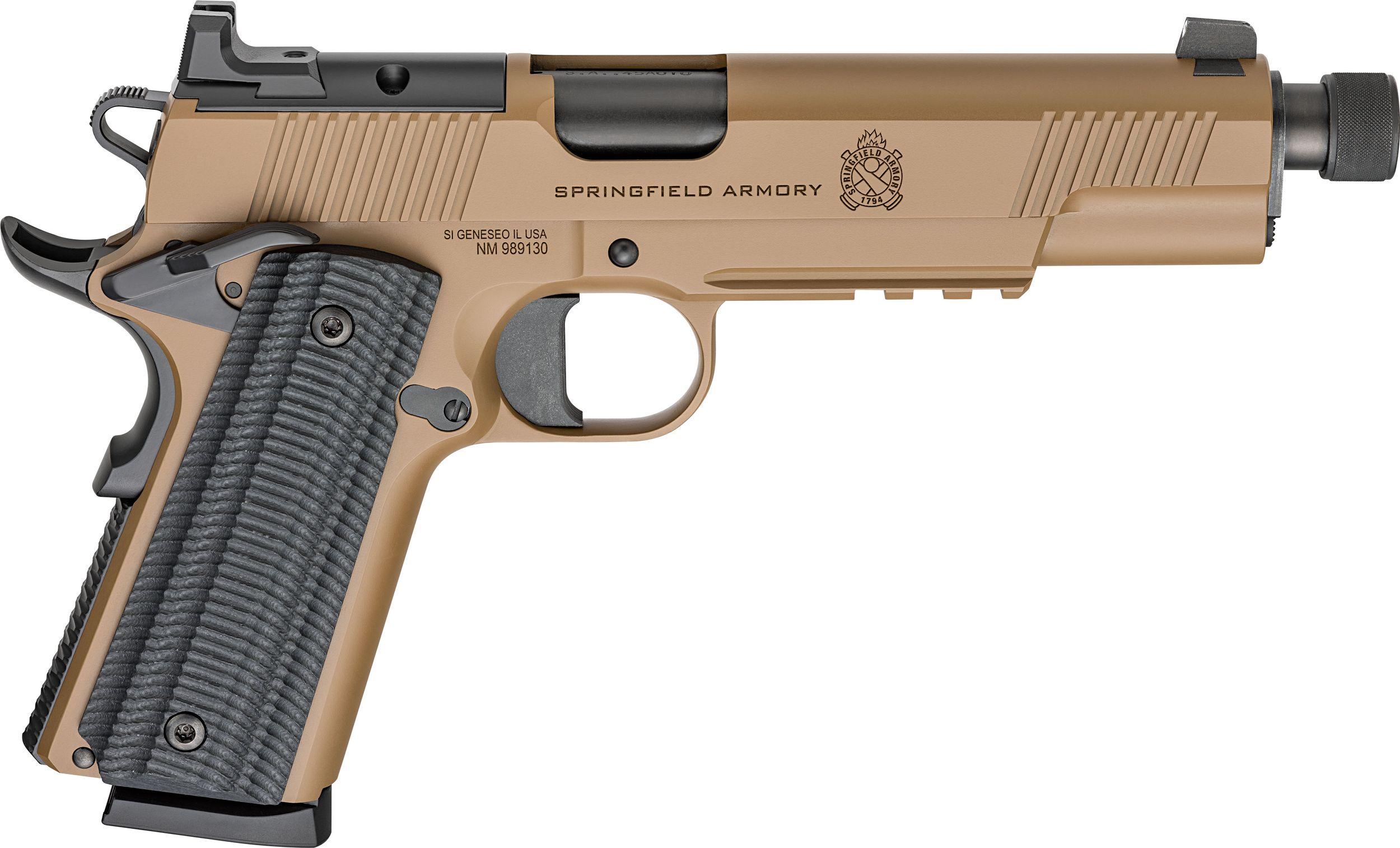 Springfield Operator AOS Pistol POT9230CBAOS, 45 ACP, 5.75in, Black VZ G10 Grips, 8 Rds