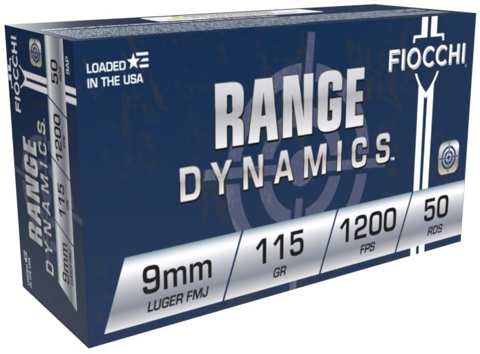 Fiocchi Training Dynamics 9mm 115gr. FMJ 50rd Box #9AP