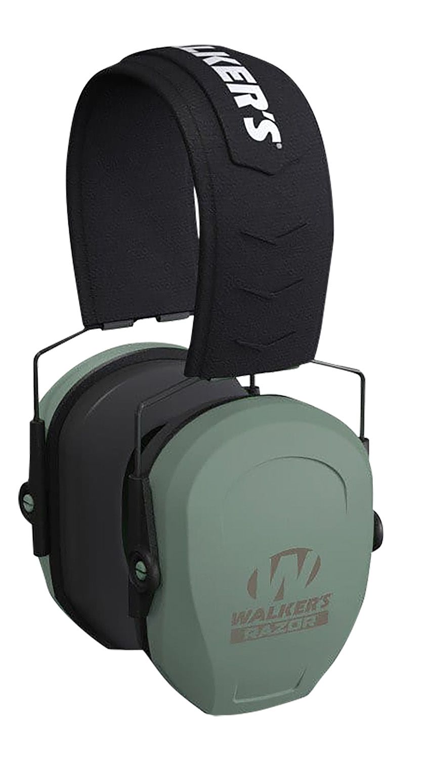 Walker's Razor Slim Passive Muff, 27 dB, Over the Head, Head Sage Green/Black Polymer GWPRSMPASSGN