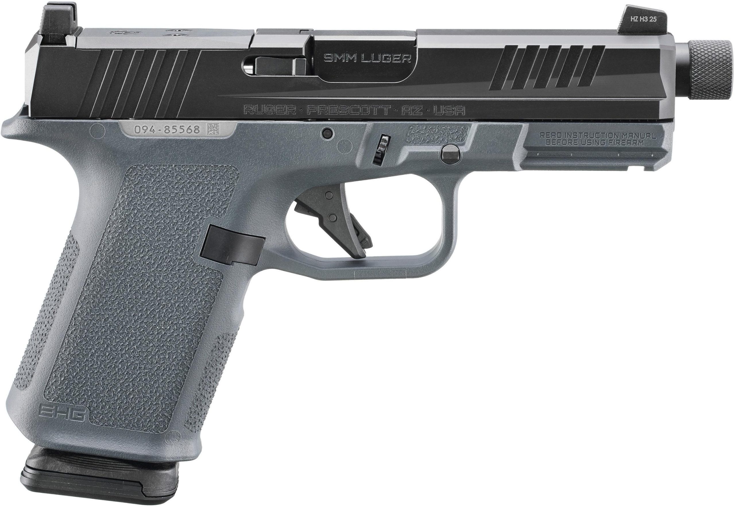 Ruger RXM Pistol 19412, 9mm, 4.5 in, Stealth Gray Magpul EHG Grips, 15 Rds