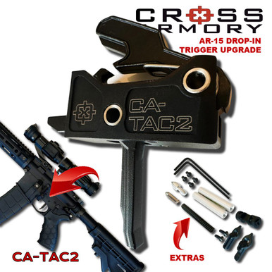 Cross Armory AR-15 Tac 2 Flat Faced Drop-In Trigger Kit with Safety Selector & Anti-Rotation Pins