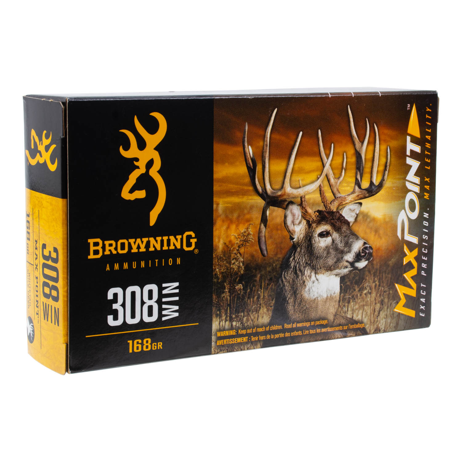 Browning Maxpoint 308 Win 168gr. Ammunition, 20 Round Box