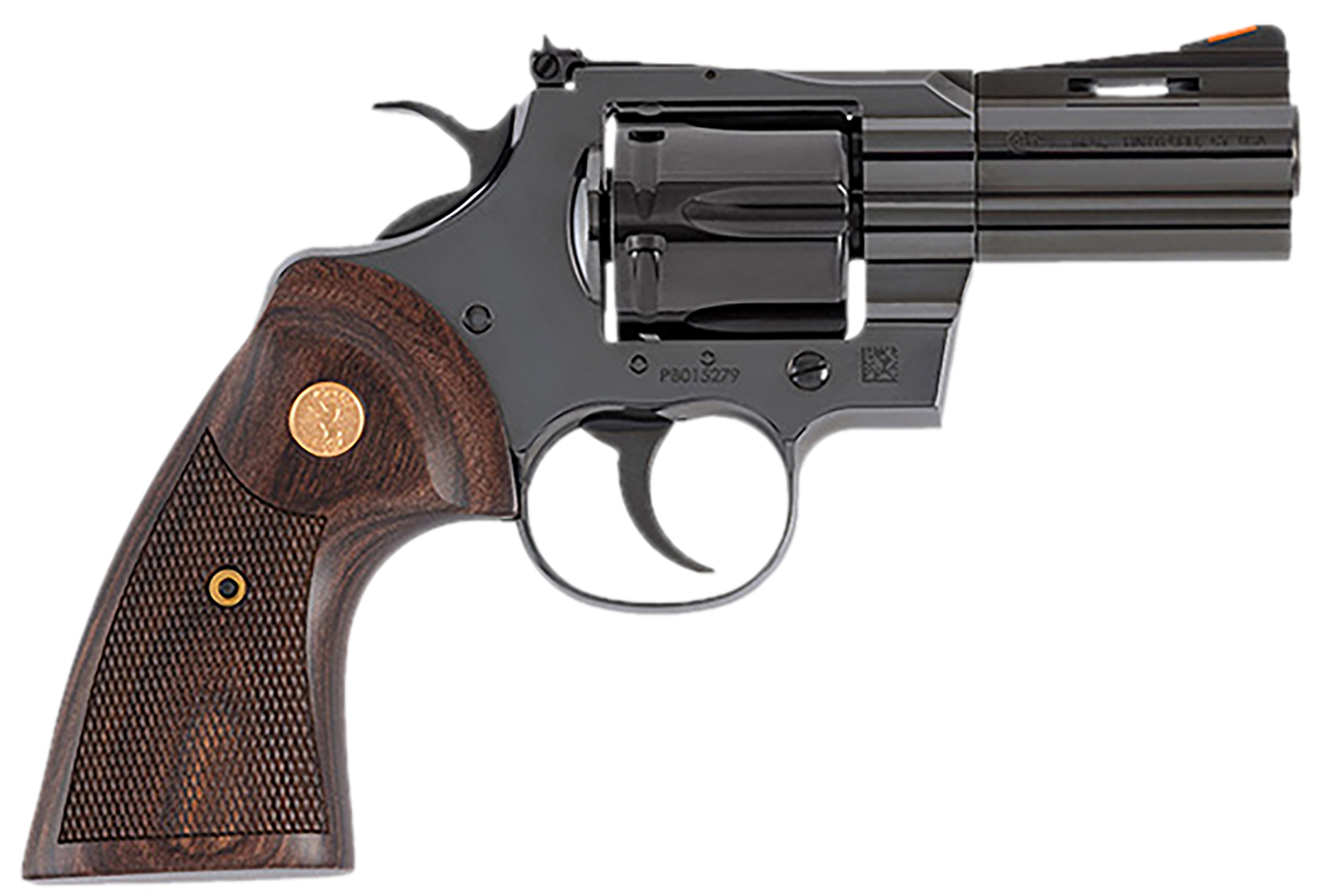 Colt Python Revolver PYTHONBP3WTS, 357 Mag, 3in, Wood Grips, Carbon Steel Frame Finish, 6 Rds