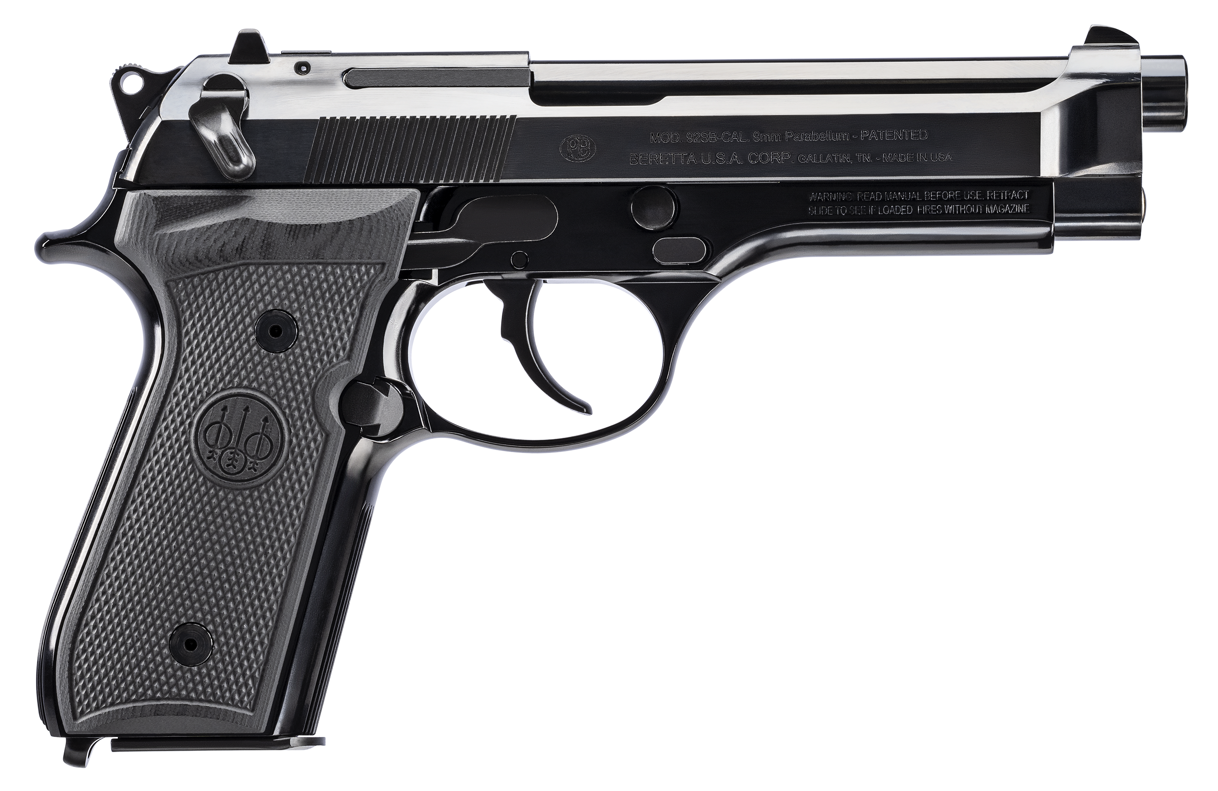 Beretta 92FS 50th Anniversary Semi-Auto Pistol, J92SB15, 9mm, Black Polymer Grip, High Polish Gloss Blue Finish, 15 Rd