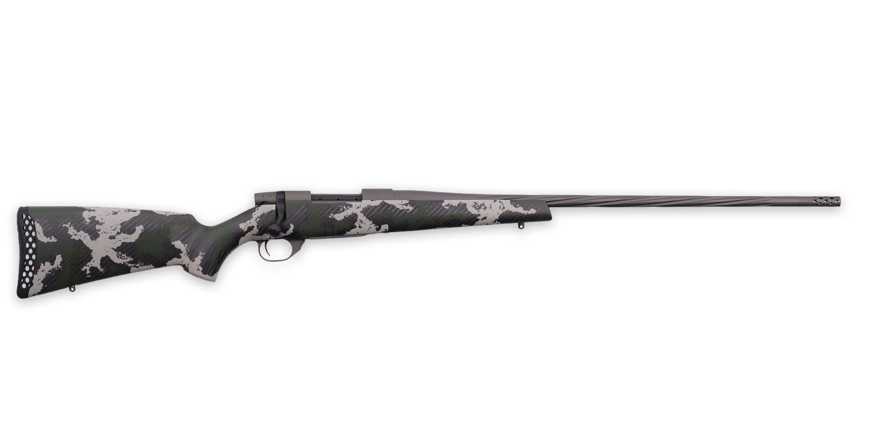 Weatherby Vanguard Talon Rifle VTE270NR6B, 270 Winchester, 24", Carbon Fiber Green & Gray Camo Stock, 5 Rds