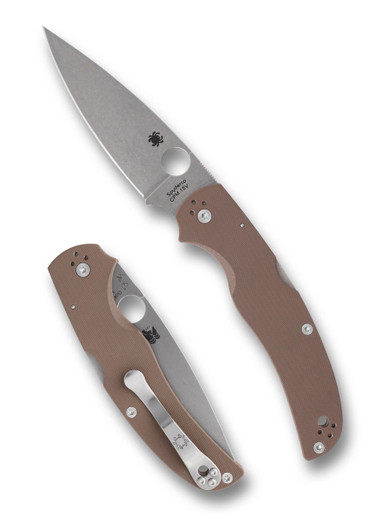 Spyderco Native Chief Sprint Run 4.08" CPM-15V Brown G10 Handle - C244GPBN15V