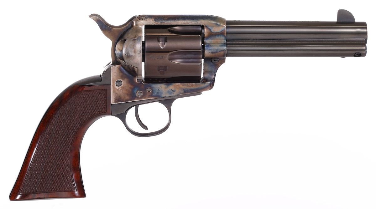 Taylors Gunfighter Revolver 555151, 45 Long Colt, 4.75in, Walnut Grips, Casehardened Steel, 6 Rds
