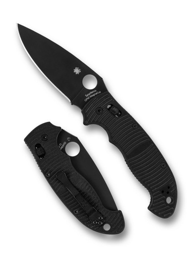 Spyderco Manix 2 XL Salt Ball Bearing Lock Folding Knife - 3.85" CPM-MagnaCut Black DLC Plain Blade, Black G10 Handles - C95GMCBKP2