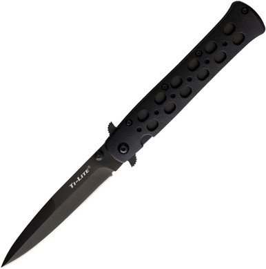 Cold Steel Ti-Lite 4" Japanese AUS-8A Black DLC Spear Point Blade Black Zy-Ex Handle Folder - CS-26SP-BKBK-BRK