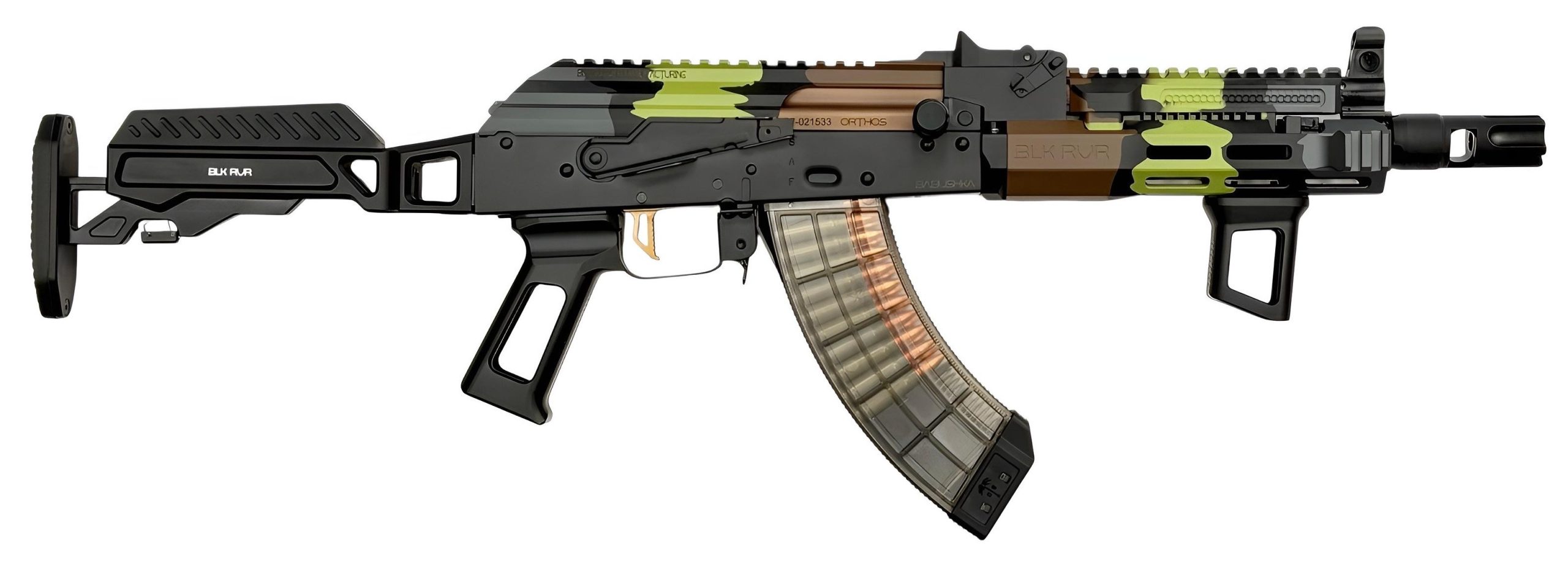 Orthos Arms Babushka Zulu Highland AK Short-Barreld Rifle BABHEZU, 7.62x39mm, 10.5", Highland Cerakote, Zulu Adj. Aluminum Stock, 30+1