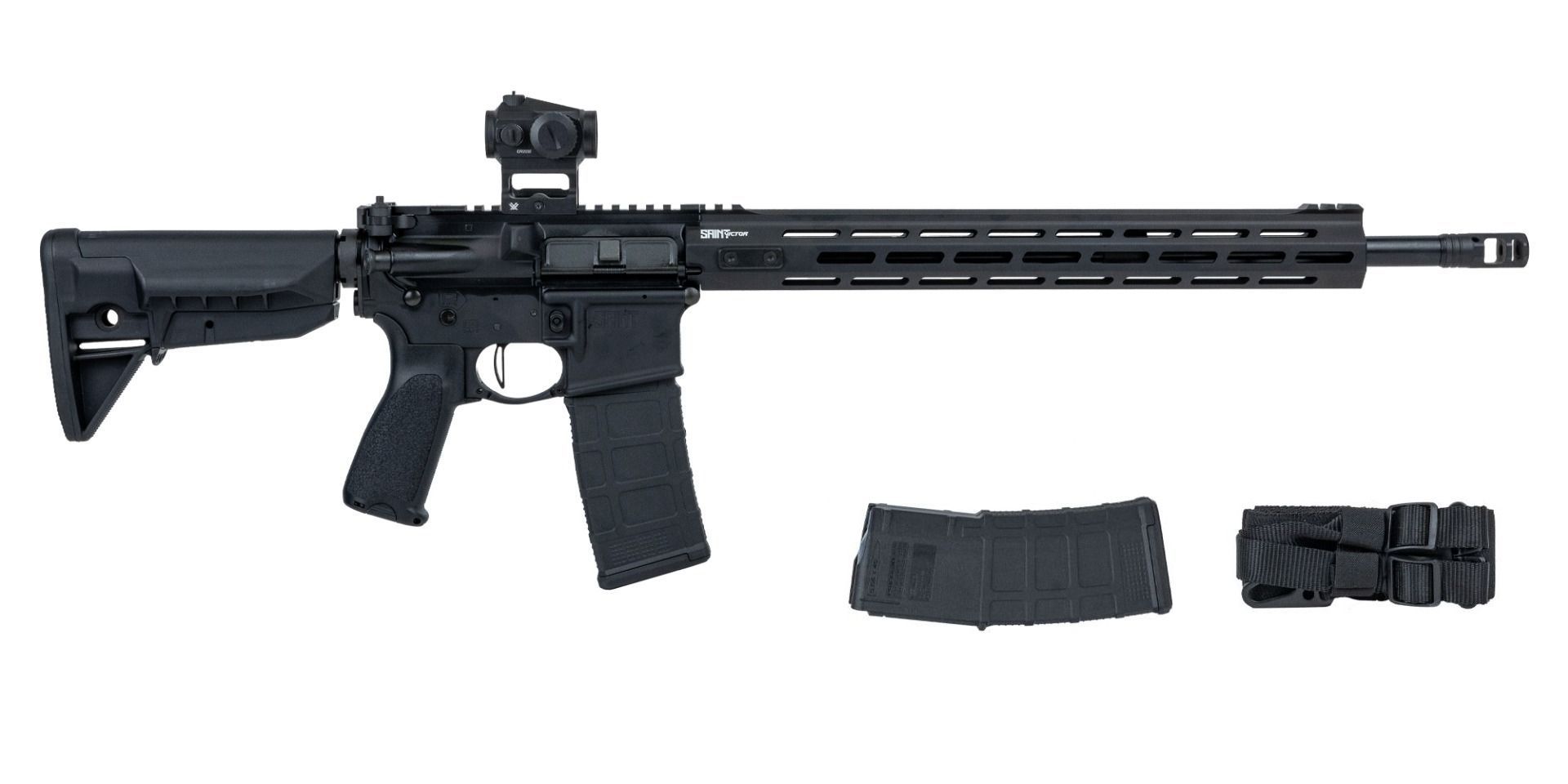 Springfield Saint Victor Bundle Semi-Auto Rifle STV918223B, 223 Wylde, 18", 6 Position Stock, Black Finish, 30 Rds