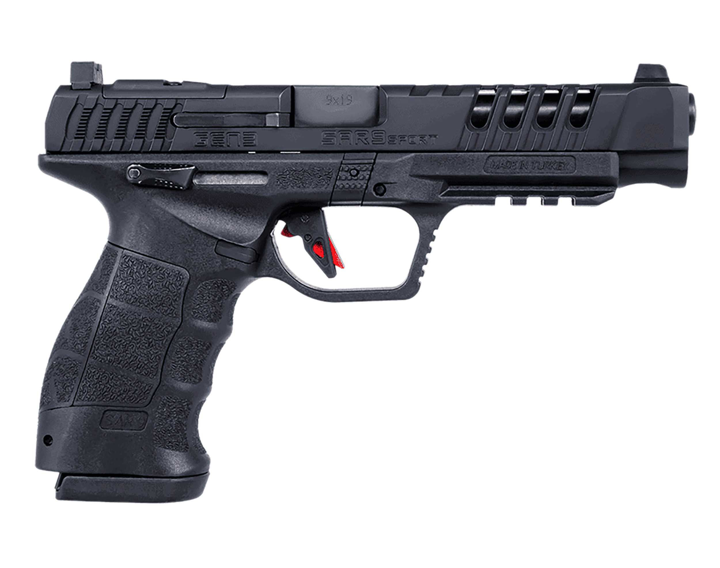 SAR USA SAR9 Sport Gen3 Optic Ready Pistol SARSPTG3BL, 9mm Luger, 5.20in, Interchangeable Backstrap, Black Finish, 17 Rds