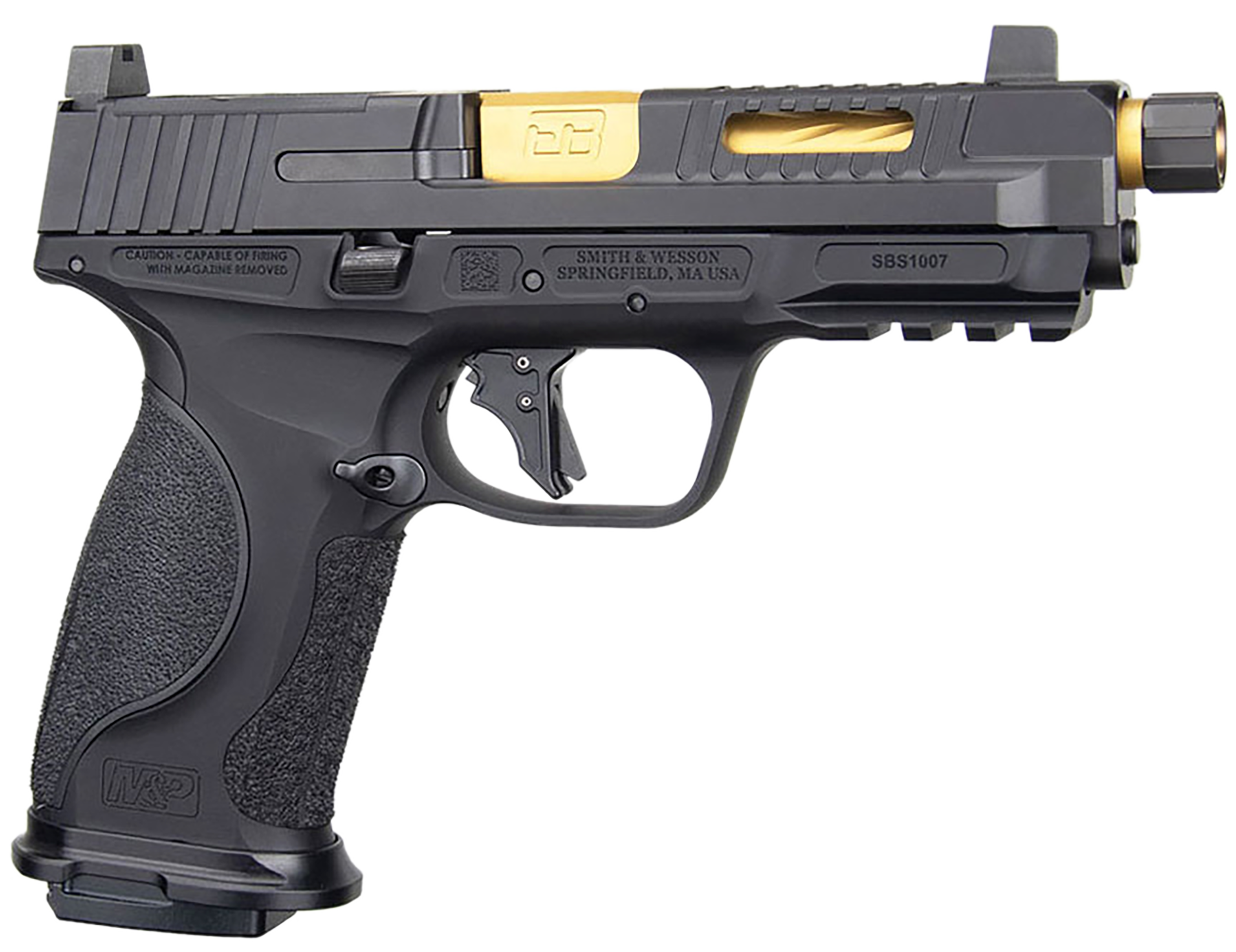 Ed Brown Fueled M&P Match Gold Optic Ready Pistol MPFMATCHGOLD, 9mm, 4.75in, Black Finish, 17 Rds