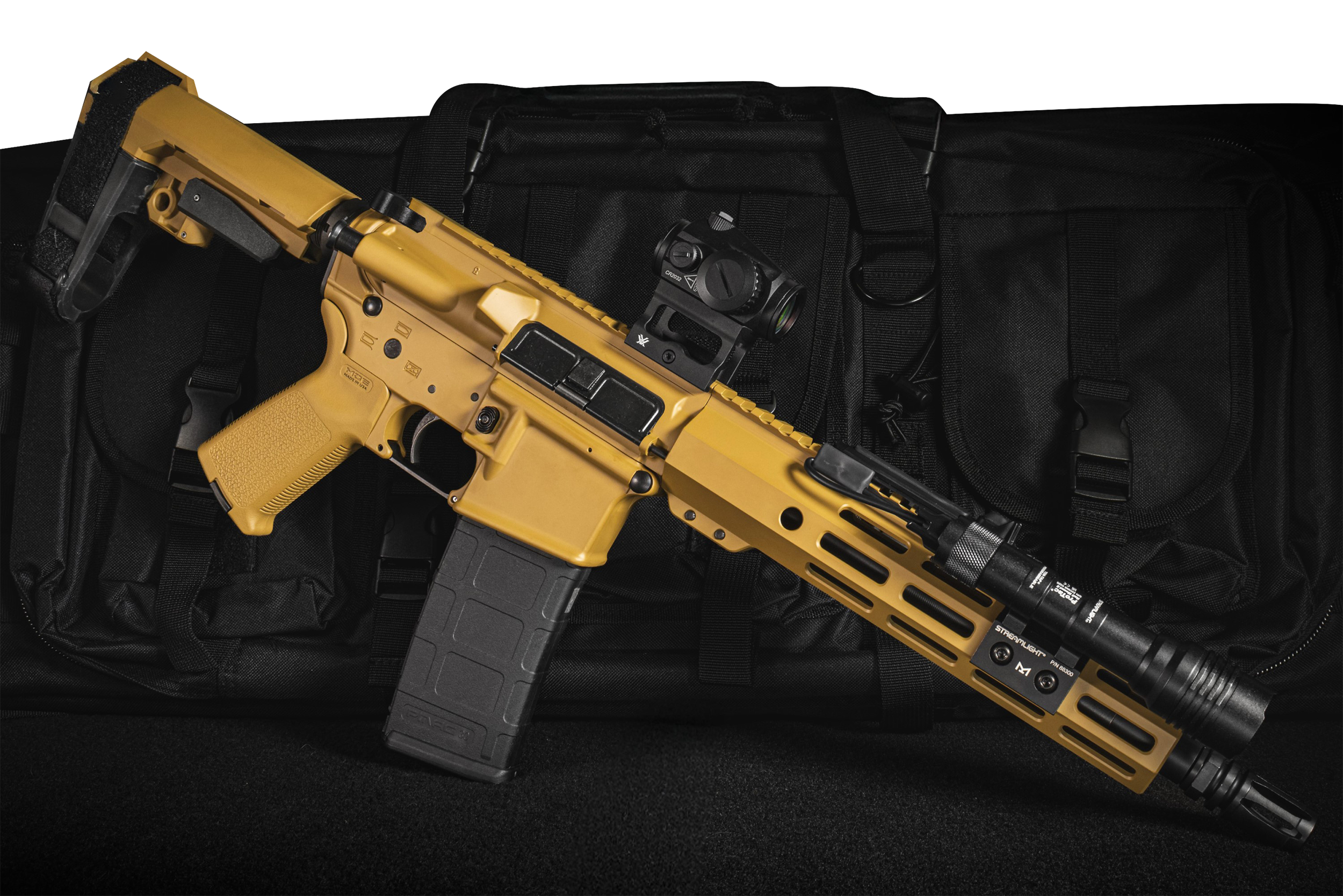 Shark Coast Tactical RAL Pistol Bundle SCC04427TWB-P, 5.56 NATO, 10", Magpul SL-K Brace, w/Vortex & Streamlight, 30 Rds
