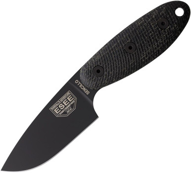 ESEE Sencillo Fixed Blade Knife A2 Steel Black DLC Black Micarta - SENCILLO-A2C-BBM