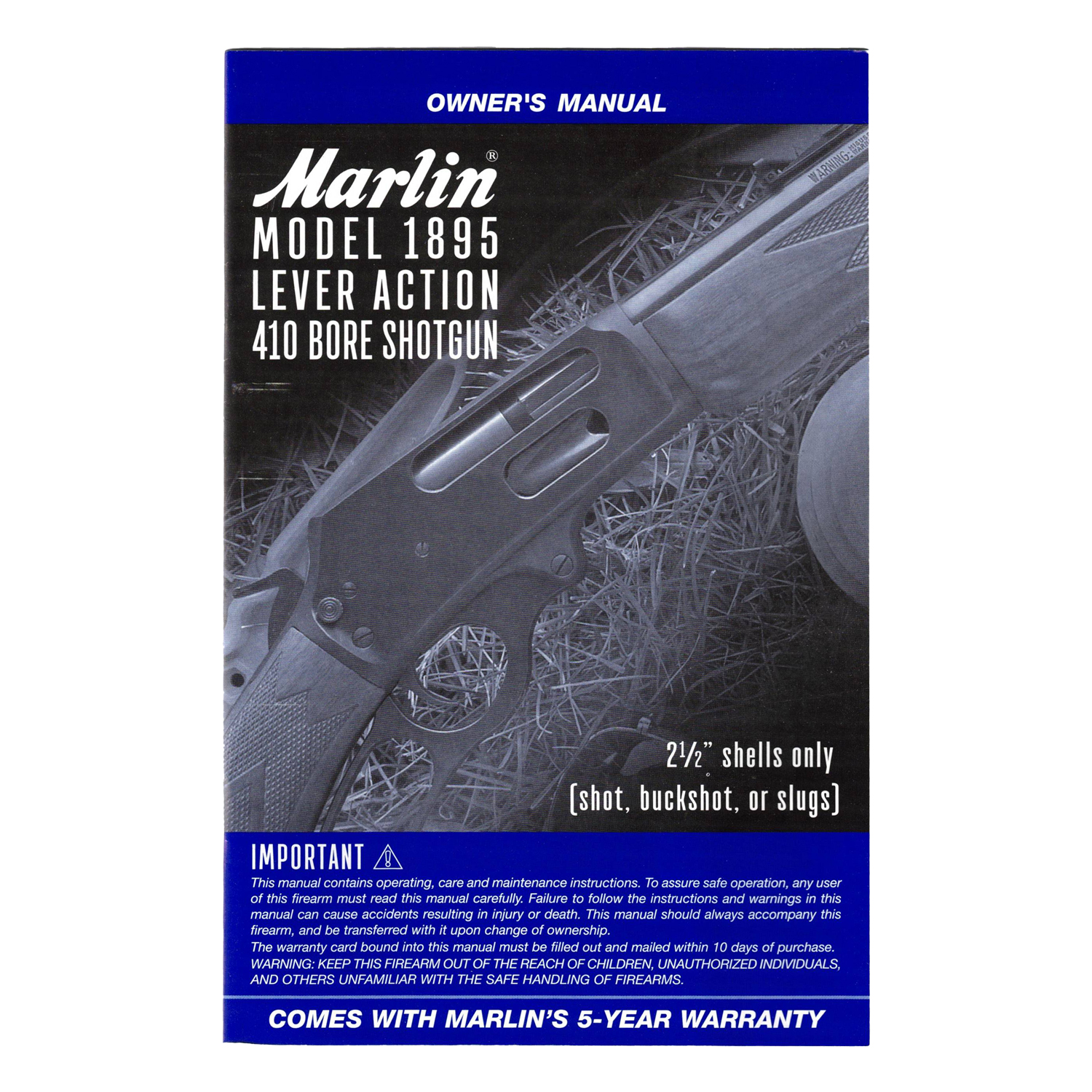 Marlin Model 1895 Lever Action 410 Bore Shotgun Owner's Manual