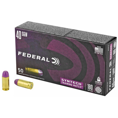 Federal American Eagle Syntech 40 S&W Ammunition 180 Grain Total Synthetic Jacket AE40SJ2 - 50 Rounds per Box