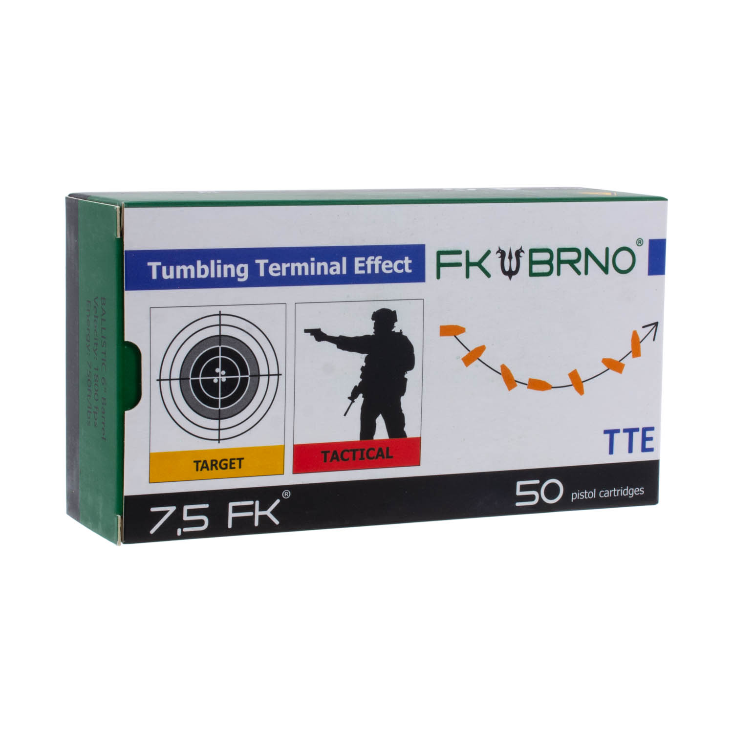 FK BRNO 7.5 FK F7 High Velocity 101gr. Copper Spoon Tip Ammunition, Box of 50