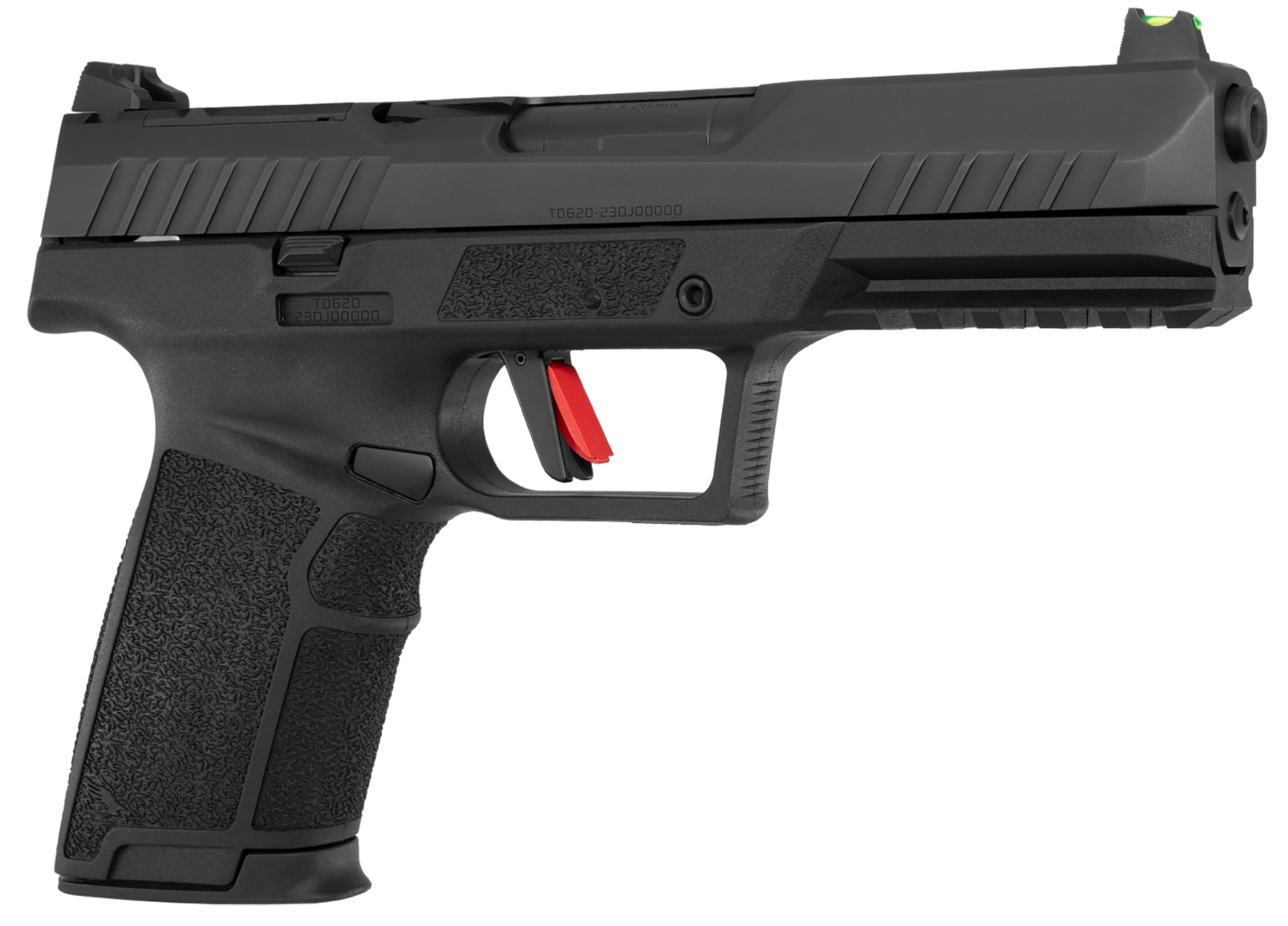 Tisas PX-5.7 Optic Ready Pistol 15200003, 5.7x28mm, 4.80in, Black w/Interchangeable Backstrap, Black Tennifer Finish, 20 Rds