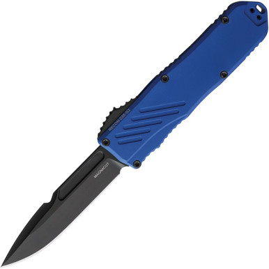 Guardian Tactical Recon-035 G2 OTF 94111-G2BL | Blue Aluminum Handle with Black MagnaCut Drop Point Blade, Fast Double-Action Auto