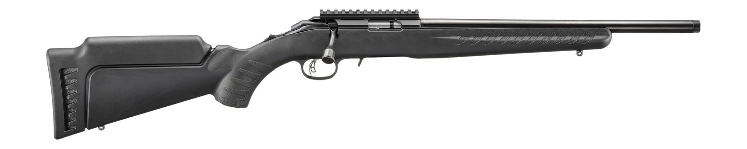 Ruger American Rimfire Rifle 8393, 17 HMR, 16", Threaded, Black Composite Stock, Blued Finish, 9 Rd